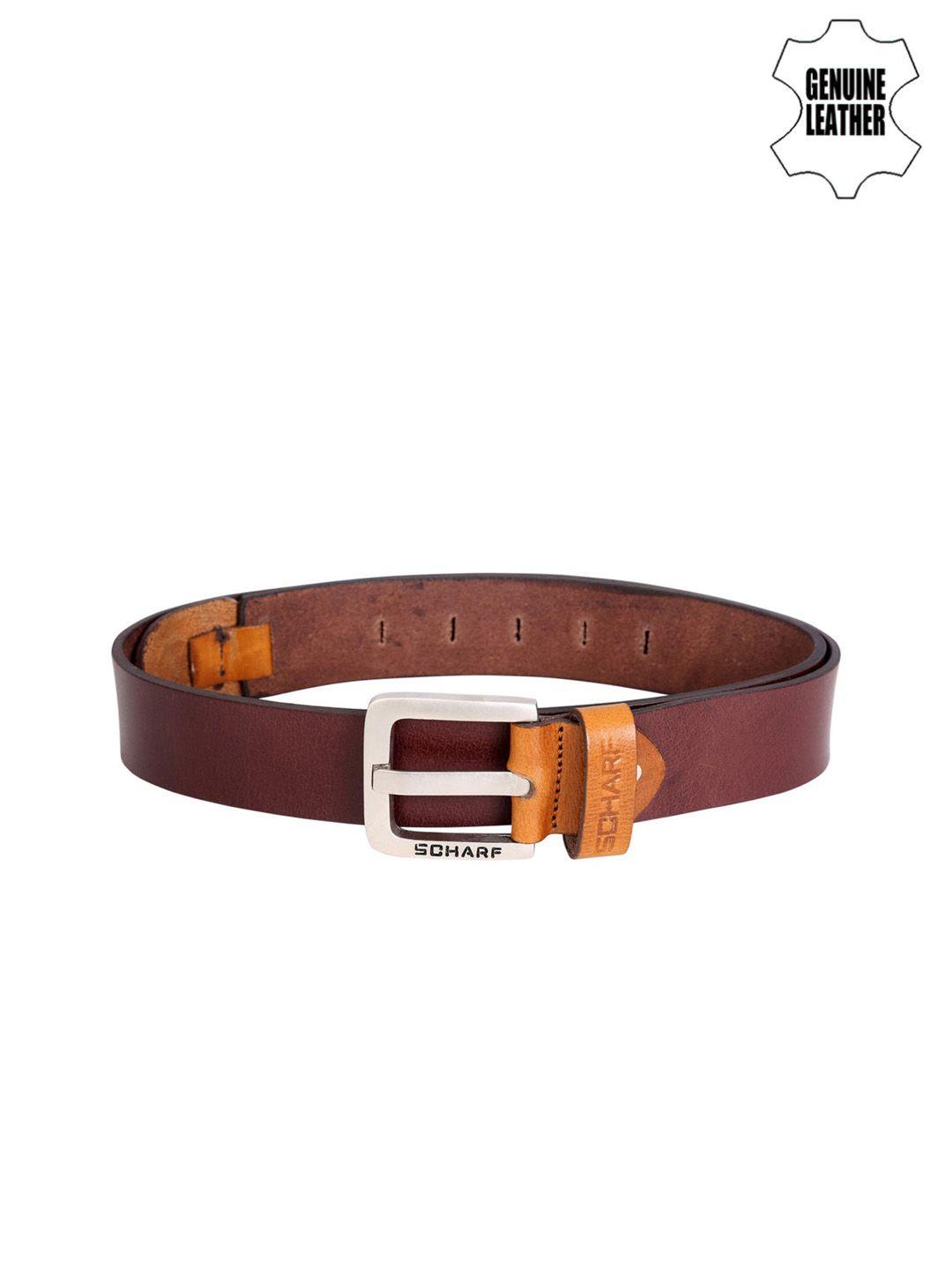 scharf men tan brown leather belt