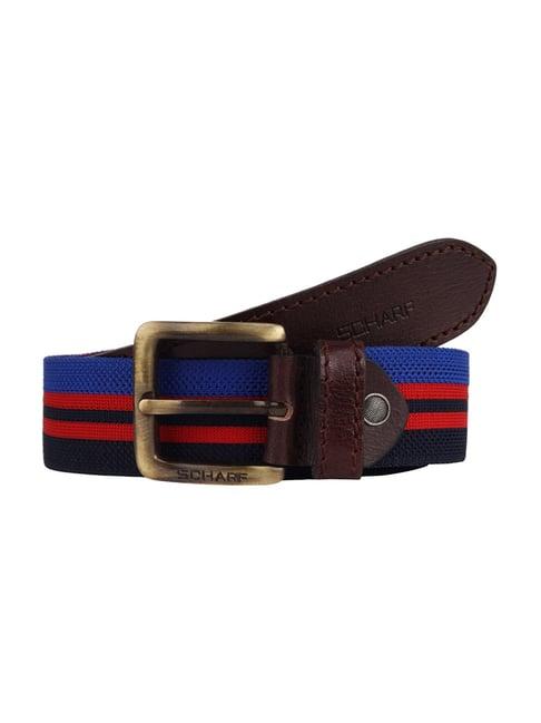 scharf multicolor twister canvas leather casual belt for men