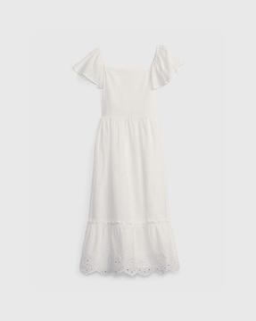 schiffl embroidery fit & flare dress