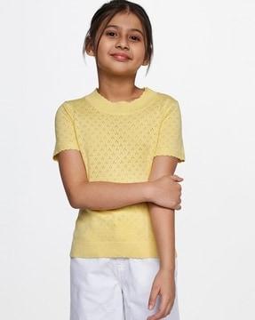 schiffle embroidered knitted top
