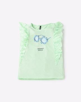 schiffle embroidered round-neck top