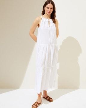 schiffli embroidered beach dress