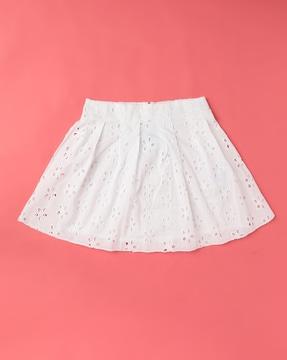 schiffli embroidered cotton skirt