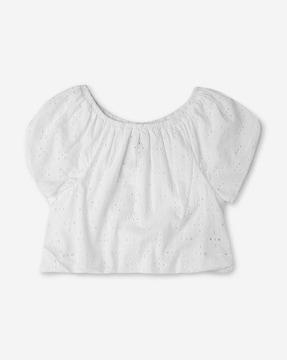 schiffli embroidered top