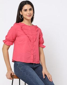 schiffli yoke cotton top