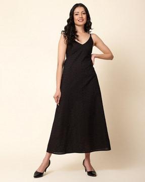 schifflli embroidered strappy gown