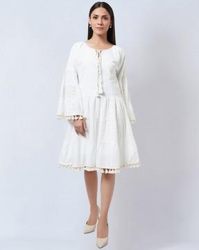 schifilli embroidered tiered dress