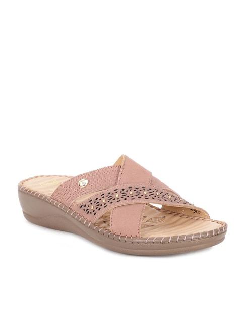 scholl by bata women's pink slide sandals