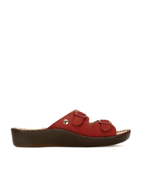 scholl by bata women's red casual wedges