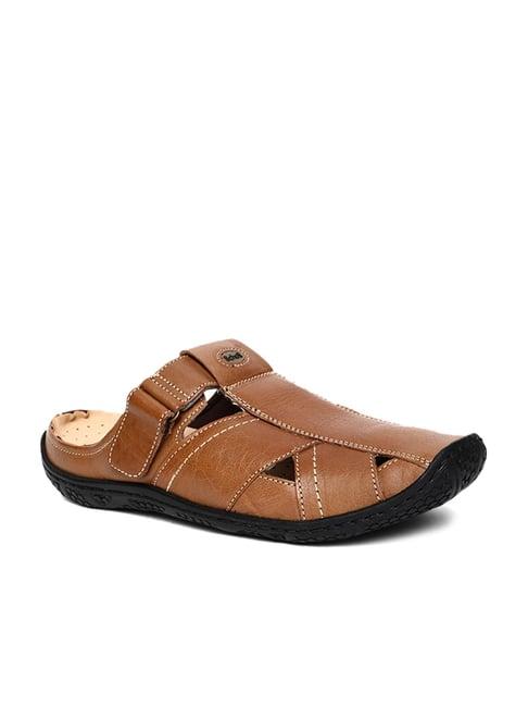 scholl by bata men's brown casual sandals