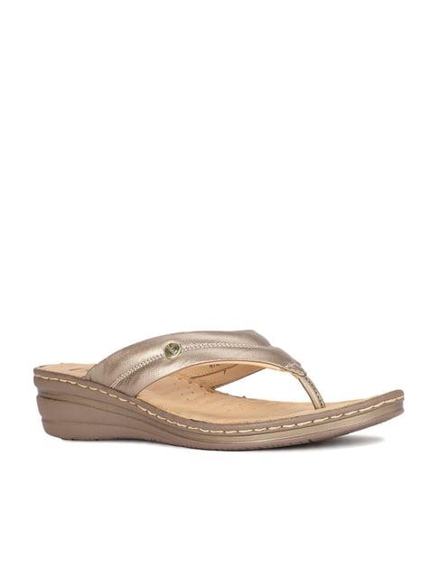 scholl by bata women's myra metallic thong wedges