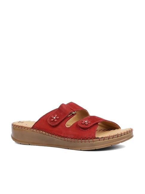 scholl by bata women's red casual sandals