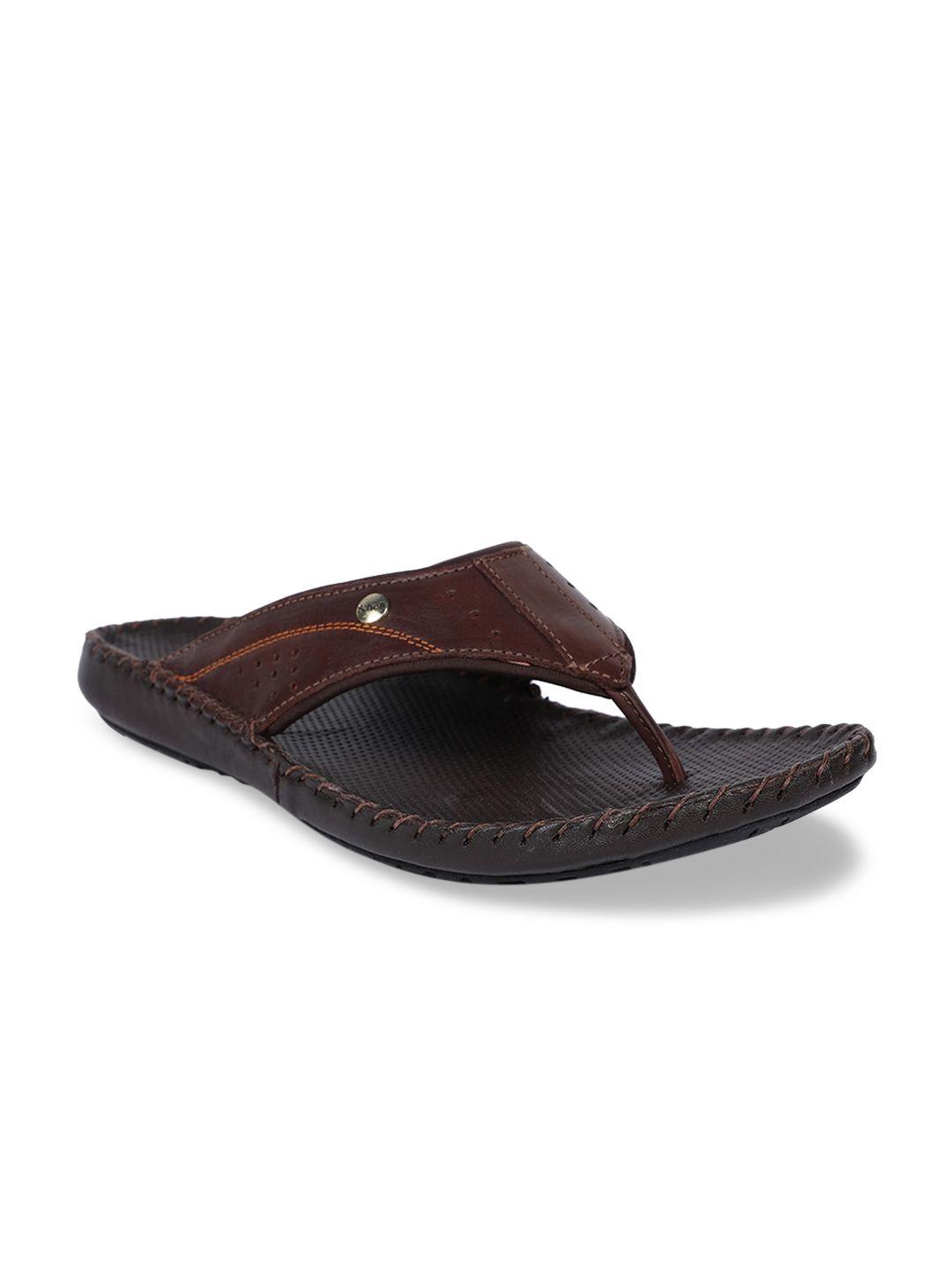 scholl men brown leather comfort sandals