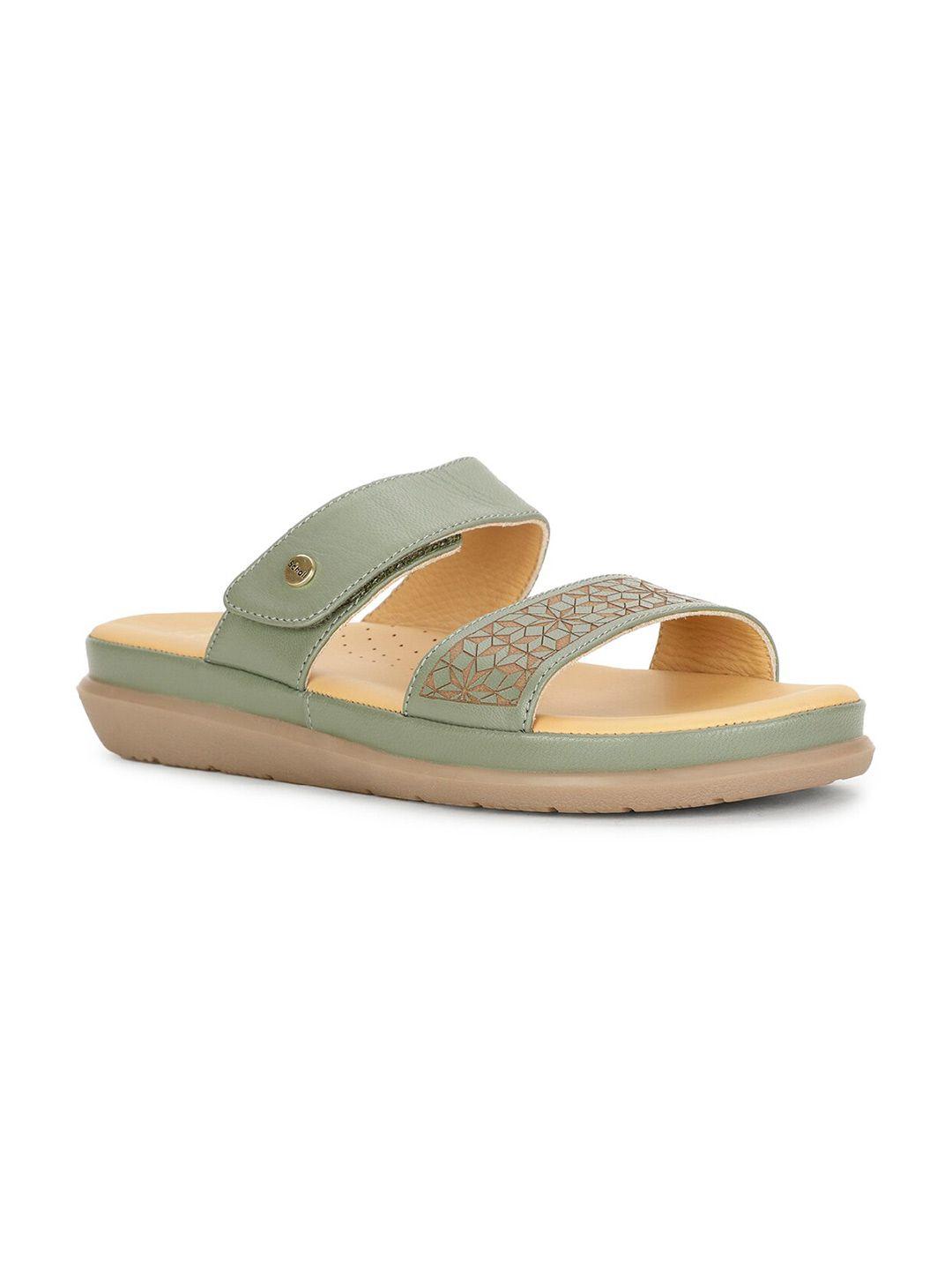 scholl textured leather open toe flats