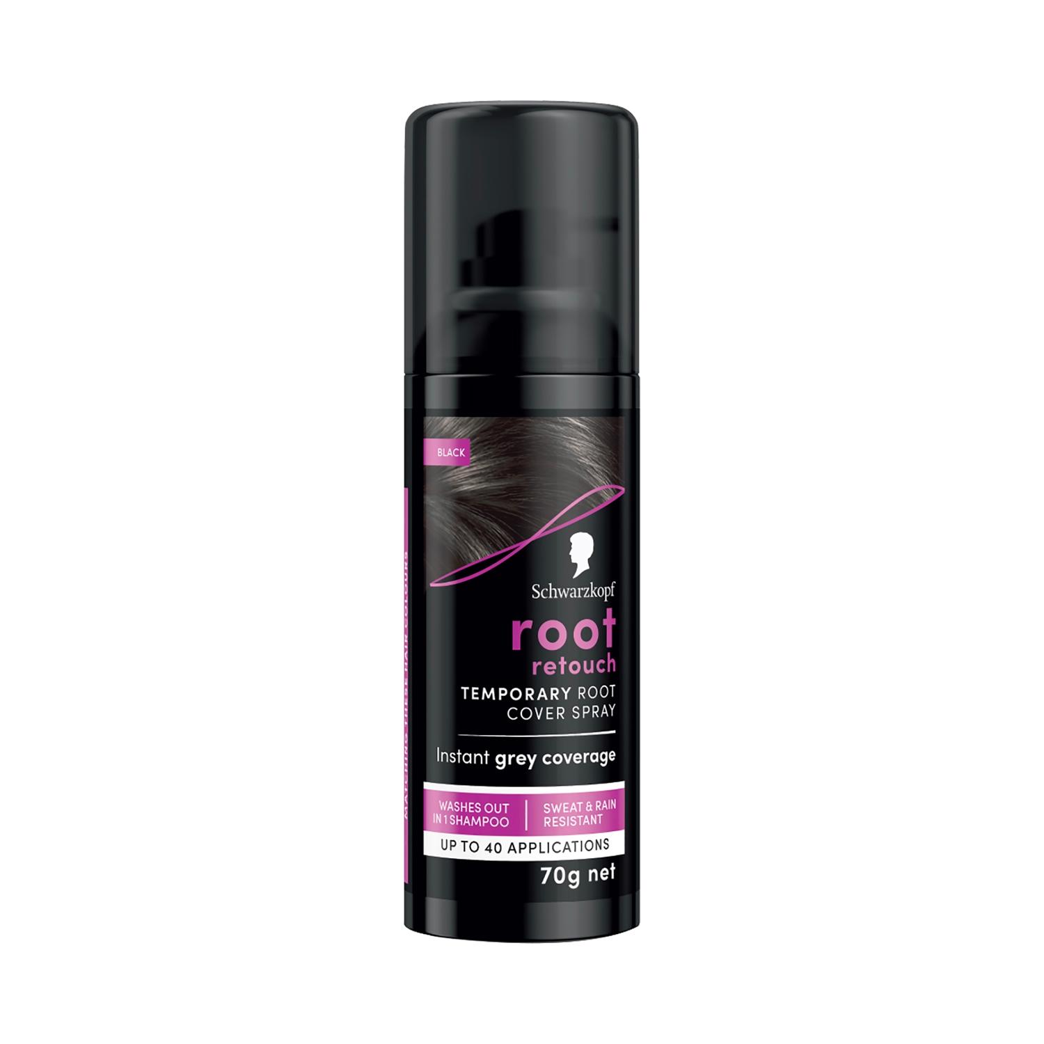 schwarzkopf root retouch instant temporary hair spray - black (120ml)
