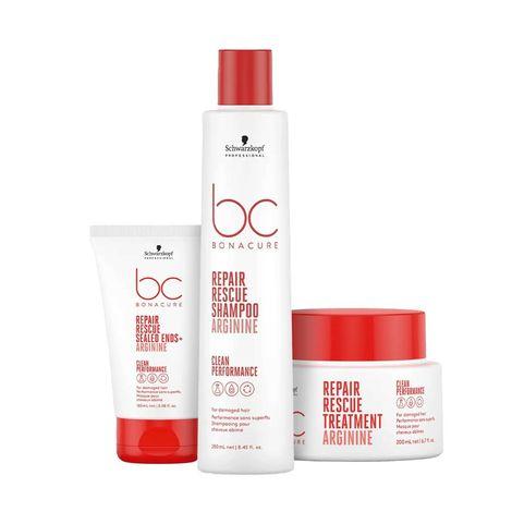 schwarzkopf professional bonacure repair rescue with arginine shampoo + mask + serum combo (250 ml + 200 ml + 100 ml)