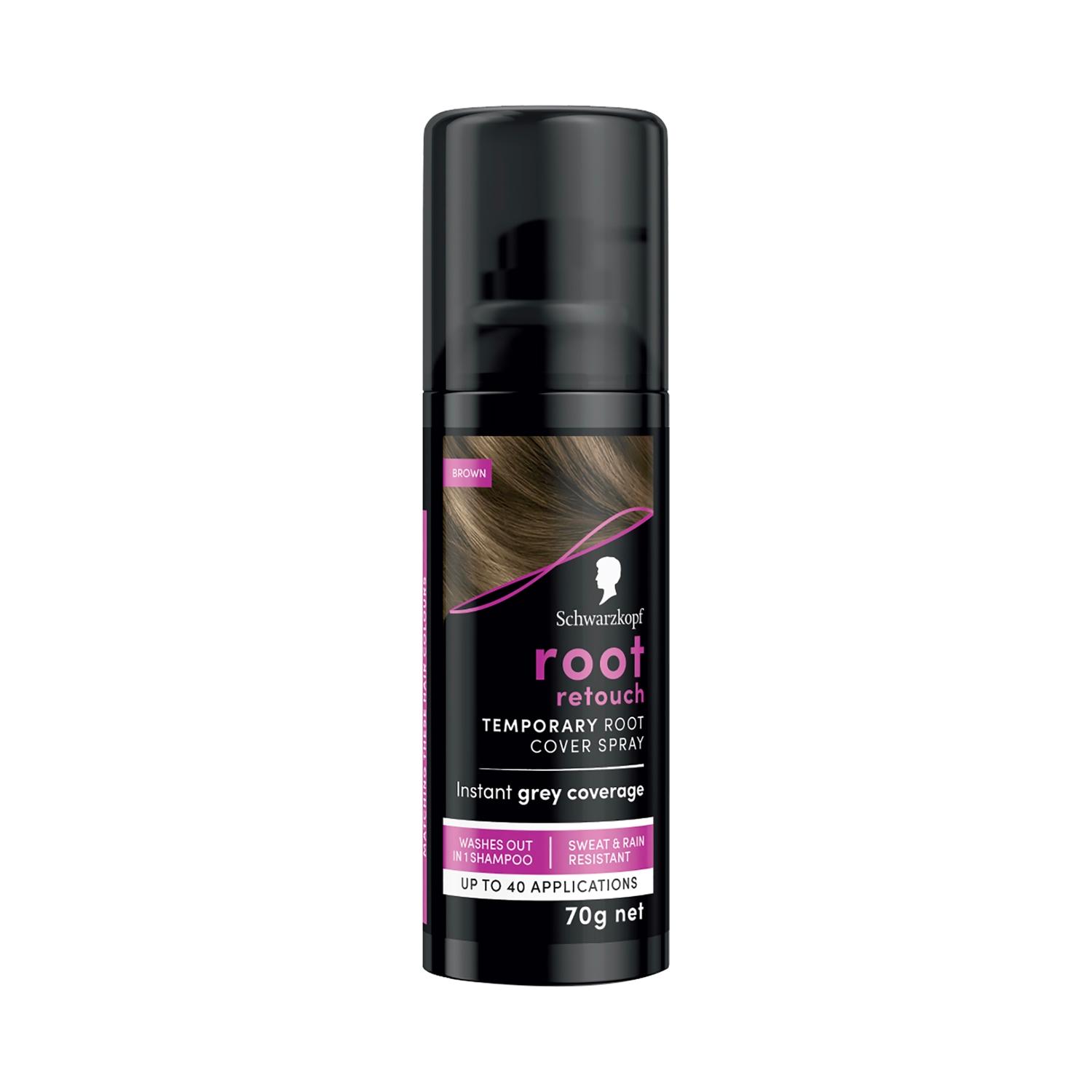 schwarzkopf root retouch instant temporary hair spray - brown (120ml)