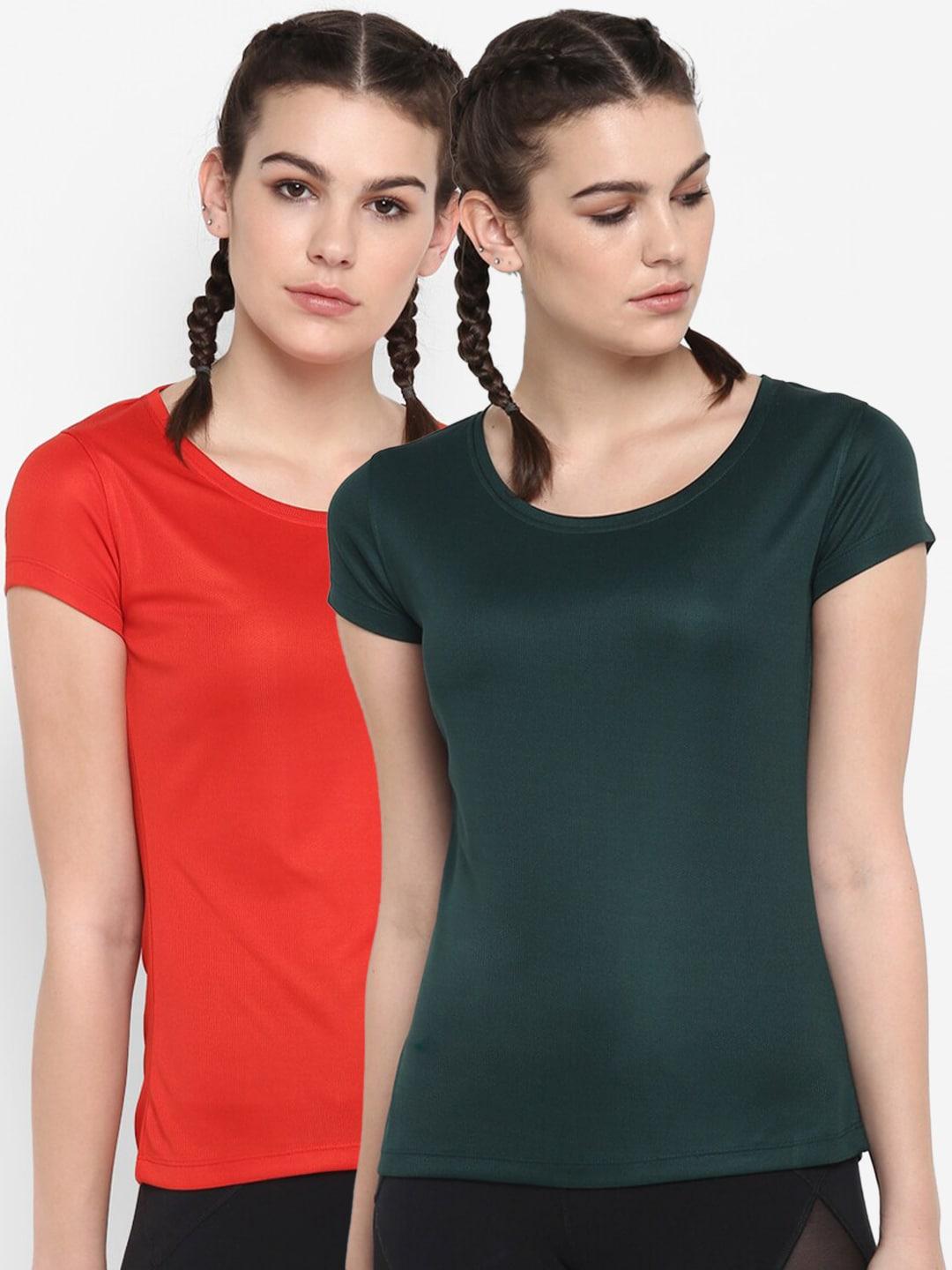 scoldme women orange & green 2 t-shirt