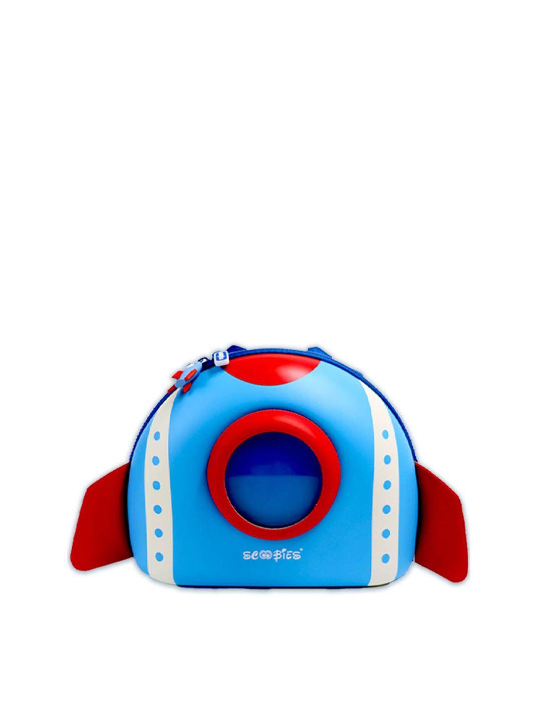 scoobies boys blue & red brand logo backpack