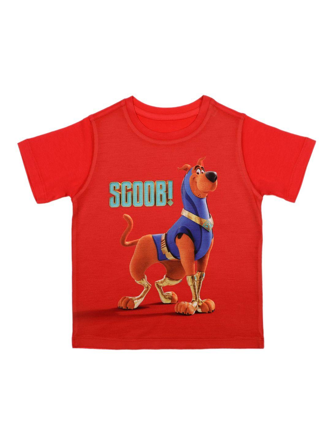 scooby-doo boys red printed round neck t-shirt