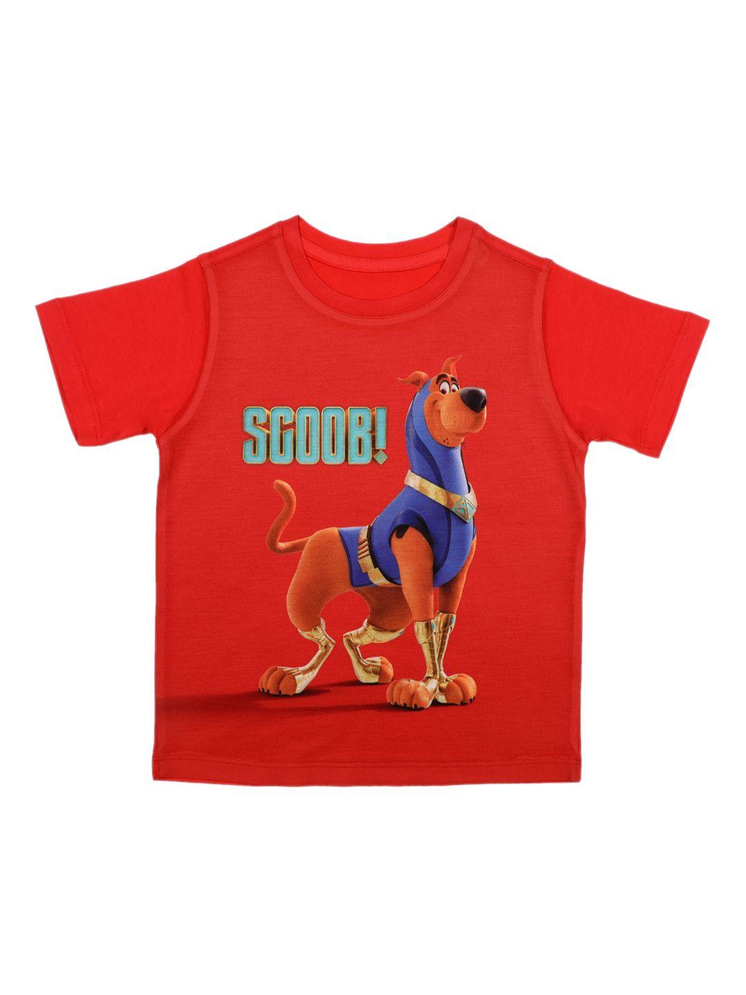 scooby-doo boys red printed round neck t-shirt