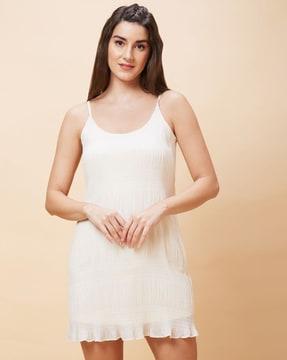 scoop-neck a-line dress