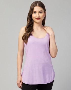 scoop-neck camisole with curved hem