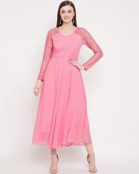 scoop neck full sleeves dress