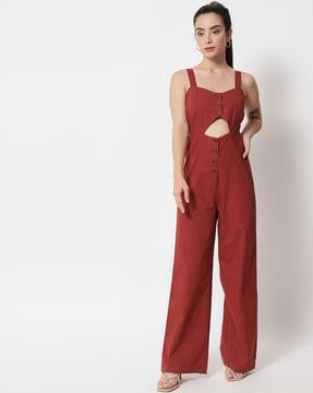 scoop-neck jumpsuit