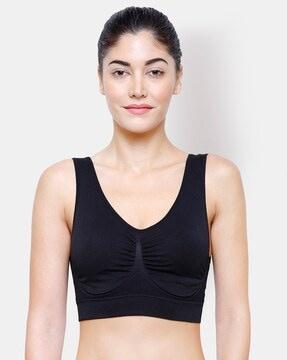 scoop-neck padded sports bra