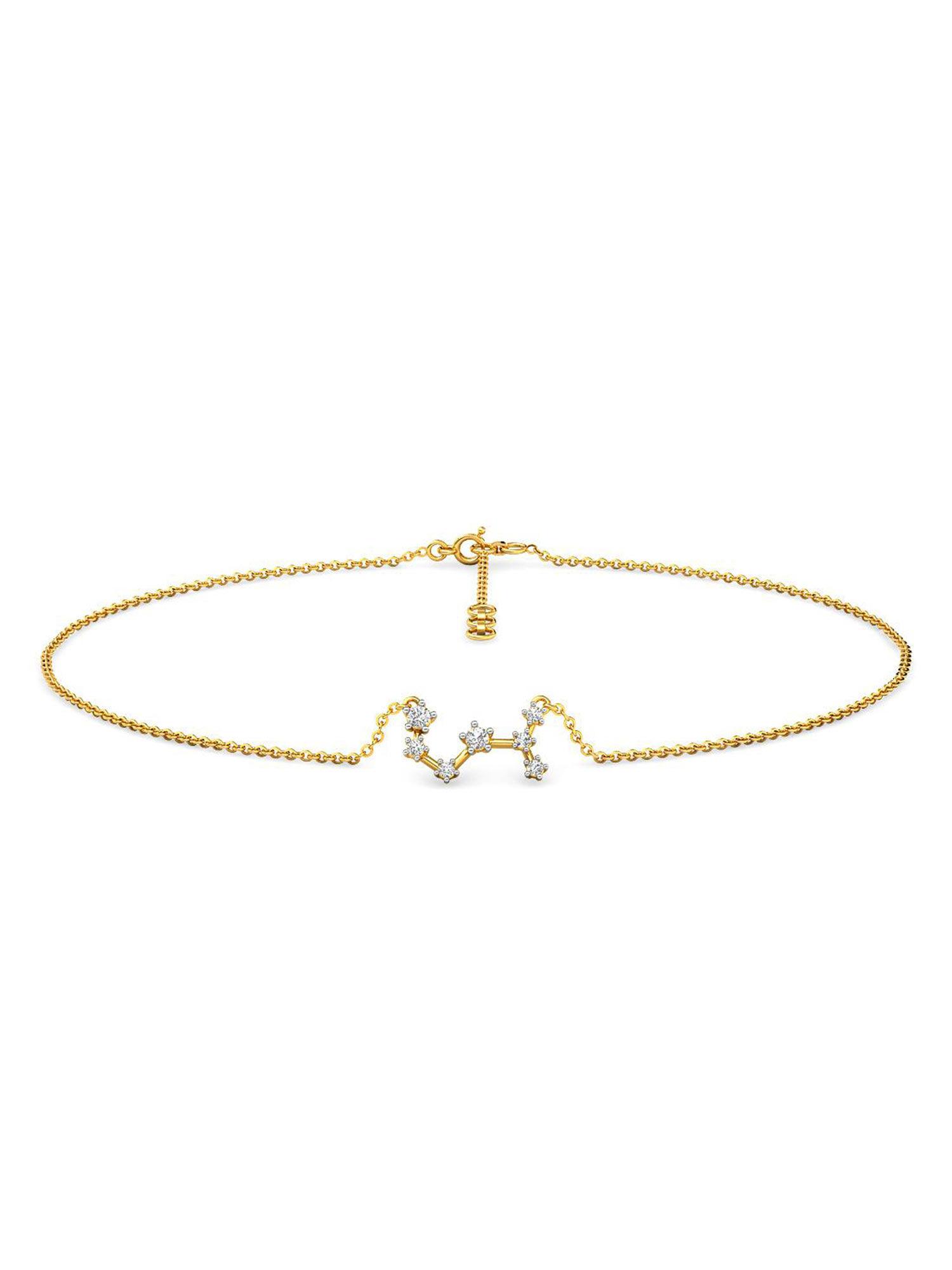 scorpio 14k yellow gold and diamond anklet for women