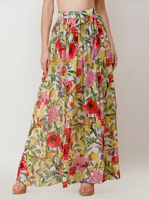 scorpius multicolor floral print skirt