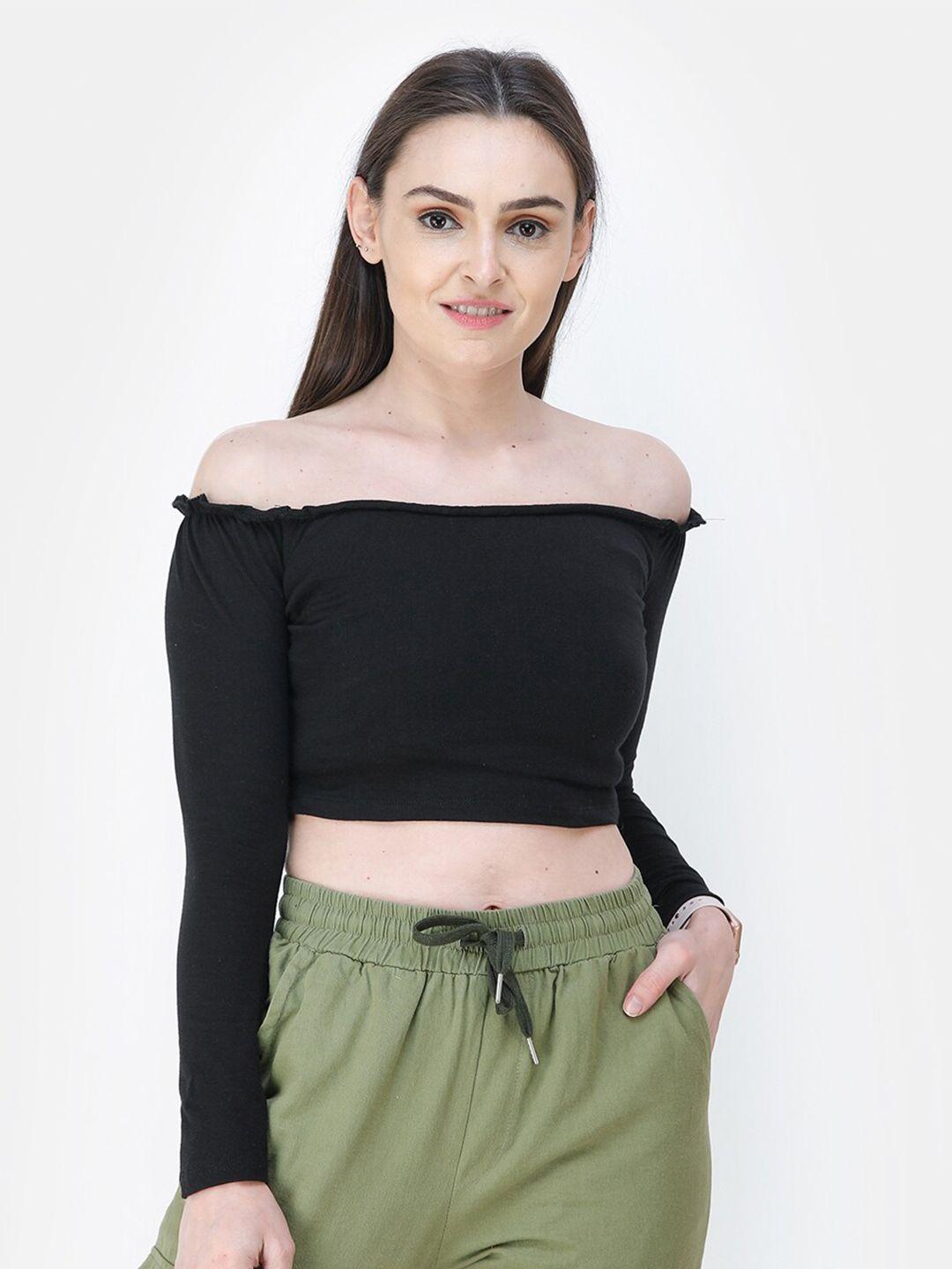 scorpius black off-shoulder bardot top