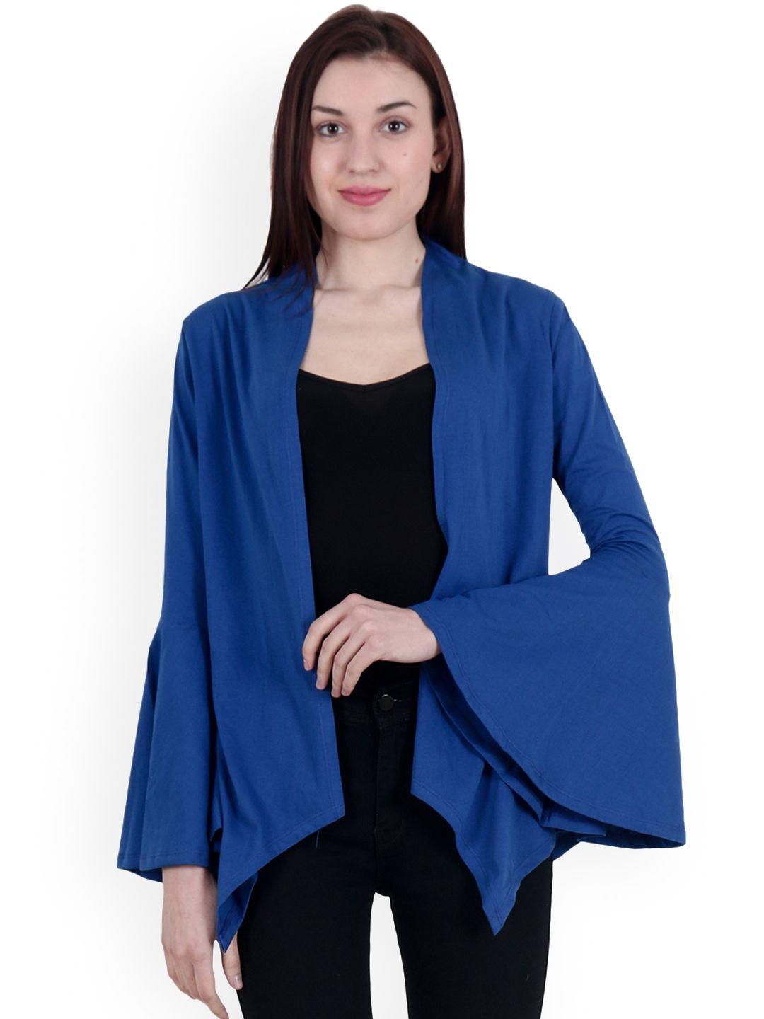 scorpius blue solid open front shrug