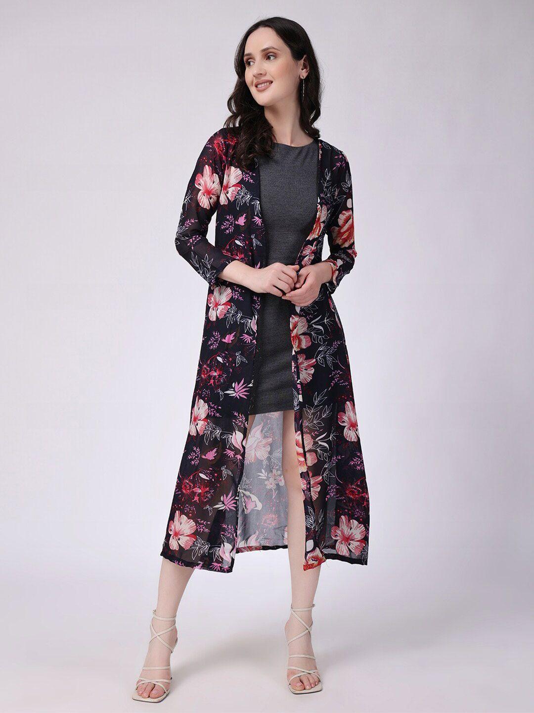 scorpius floral printed longline shrug