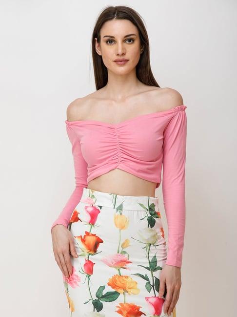 scorpius pink regular fit crop top