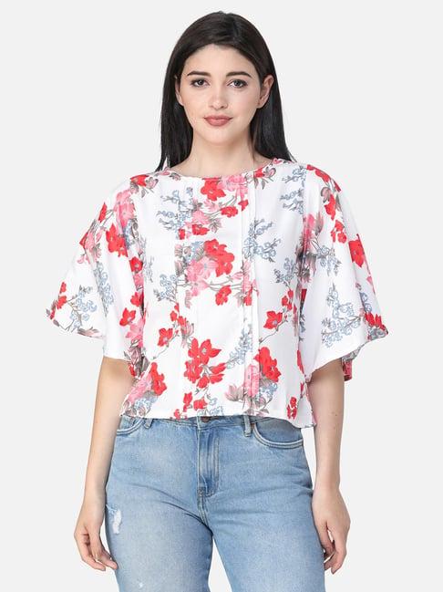 scorpius white floral print top