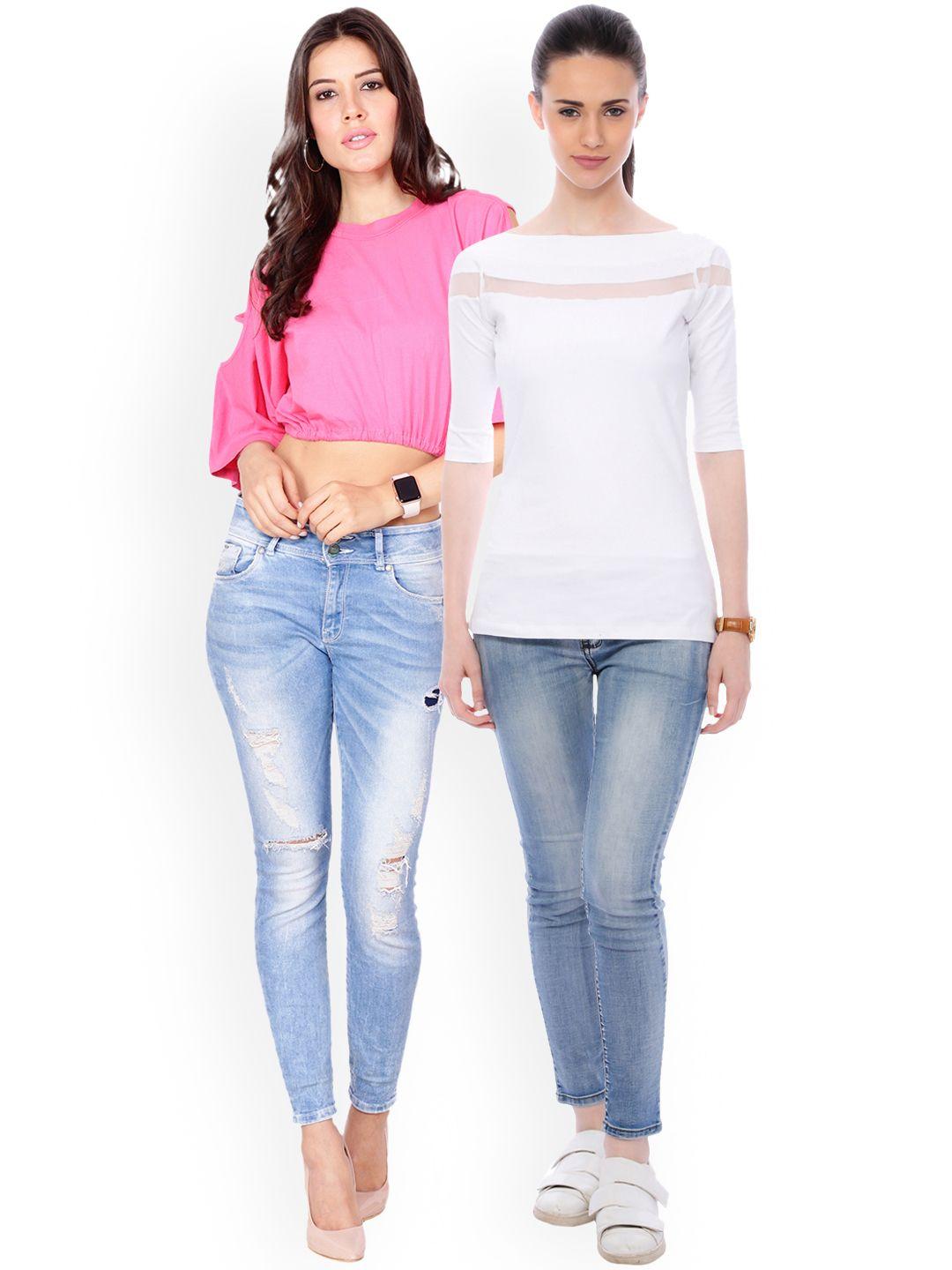 scorpius women pack of 2 pure cotton tops