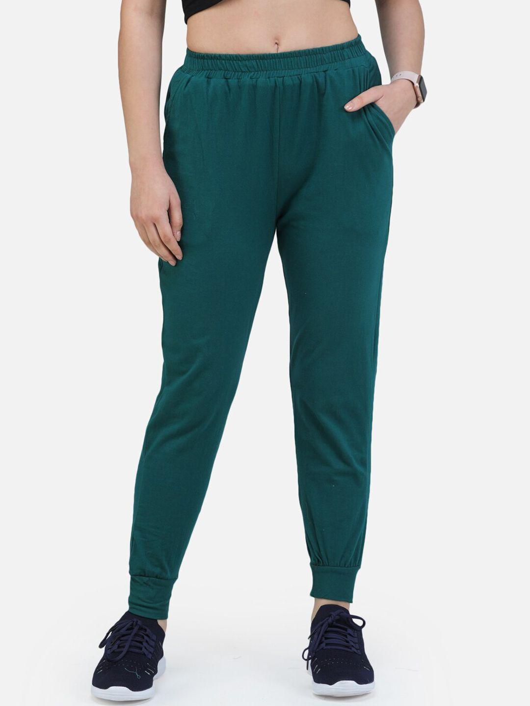 scorpius women teal blue solid joggers