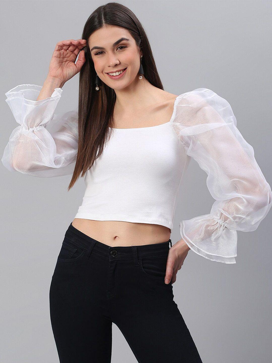 scorpius women white crop top