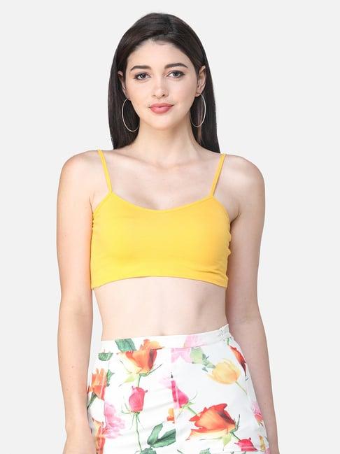 scorpius yellow regular fit crop top