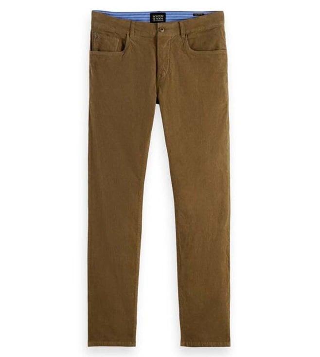 scotch & soda brown corduroy slim fit trousers