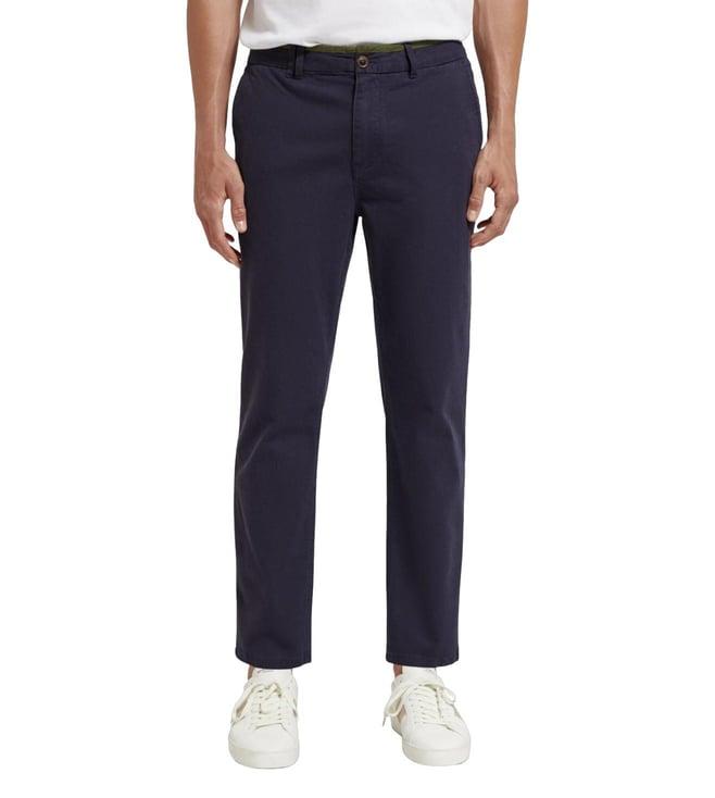 scotch & soda denim blue regular fit chinos