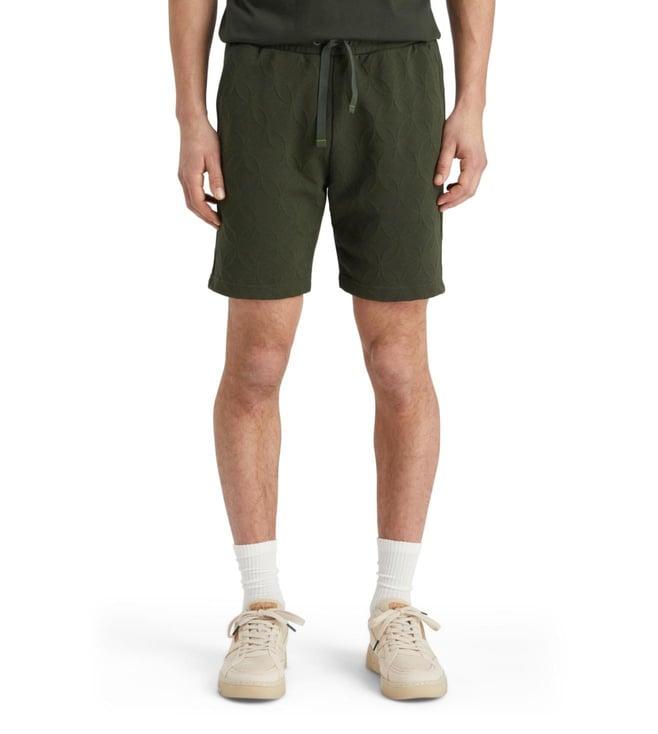 scotch & soda heritage green jacquard terry sweat shorts