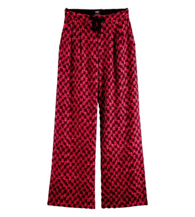 scotch & soda ikat checkerboard pink eleni printed pyjama pant