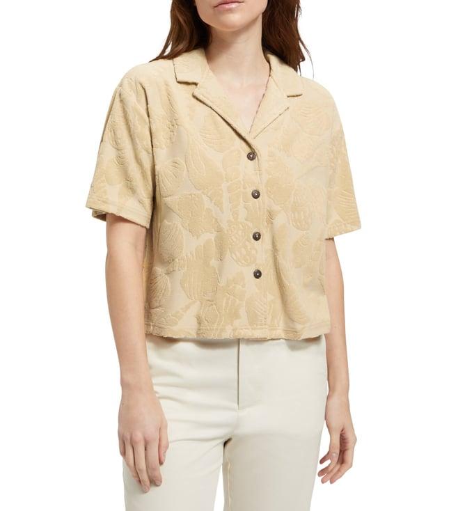 scotch & soda mocca self relaxed fit shirt