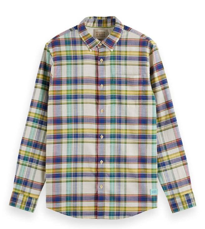 scotch & soda multicolor checks regular fit shirt