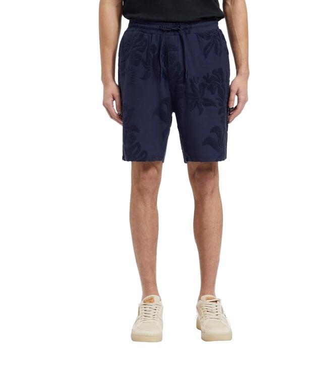 scotch & soda navy printed regular fit shorts