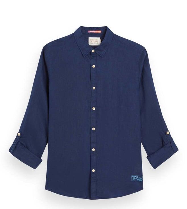 scotch & soda navy regular fit shirt