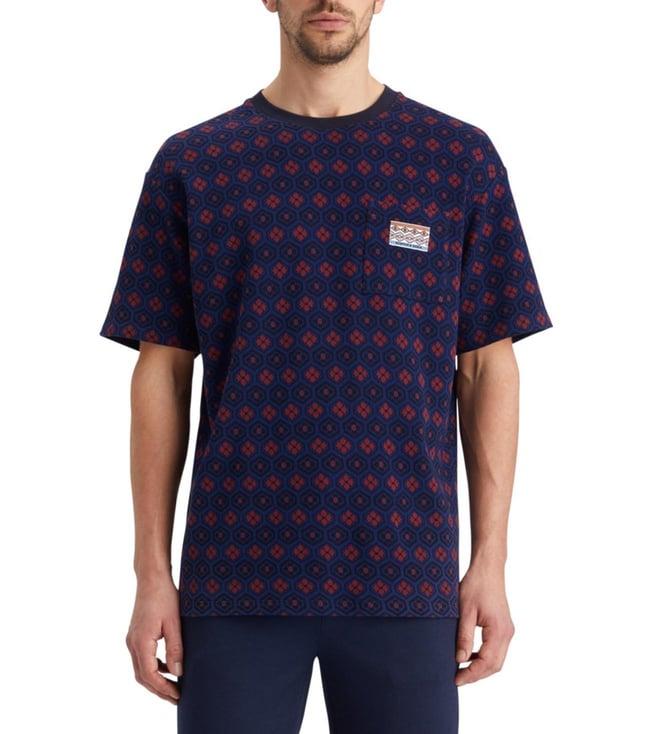 scotch & soda night book cover ditsy relaxed fit jacquard t-shirt